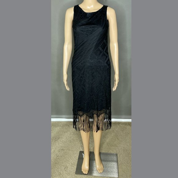 Sassy Black Dress with Lace Design Size Medium - Picture 1 of 14